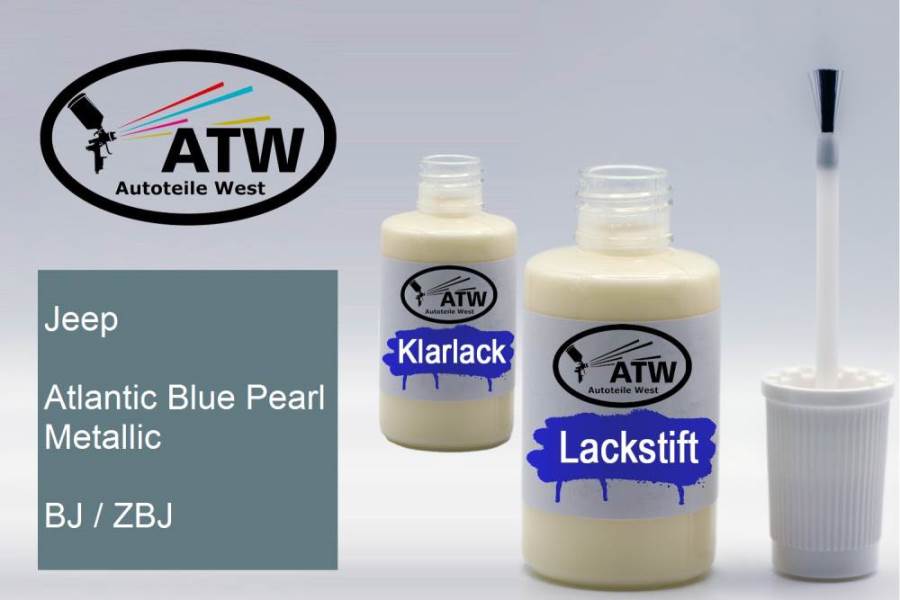 Jeep, Atlantic Blue Pearl Metallic, BJ / ZBJ: 20ml Lackstift + 20ml Klarlack - Set, von ATW Autoteile West.